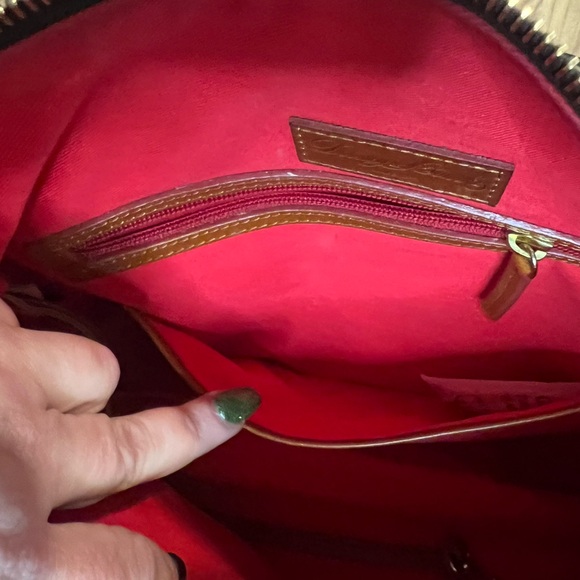 Dooney & Bourke Brown Patent Leather Tote Bag EUC - Picture 4 of 7